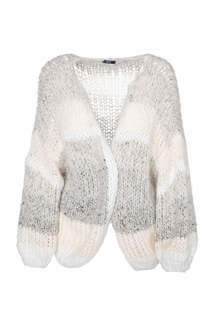 Maiami Size S/M Mohair-Blend Striped Bomber Cardigan