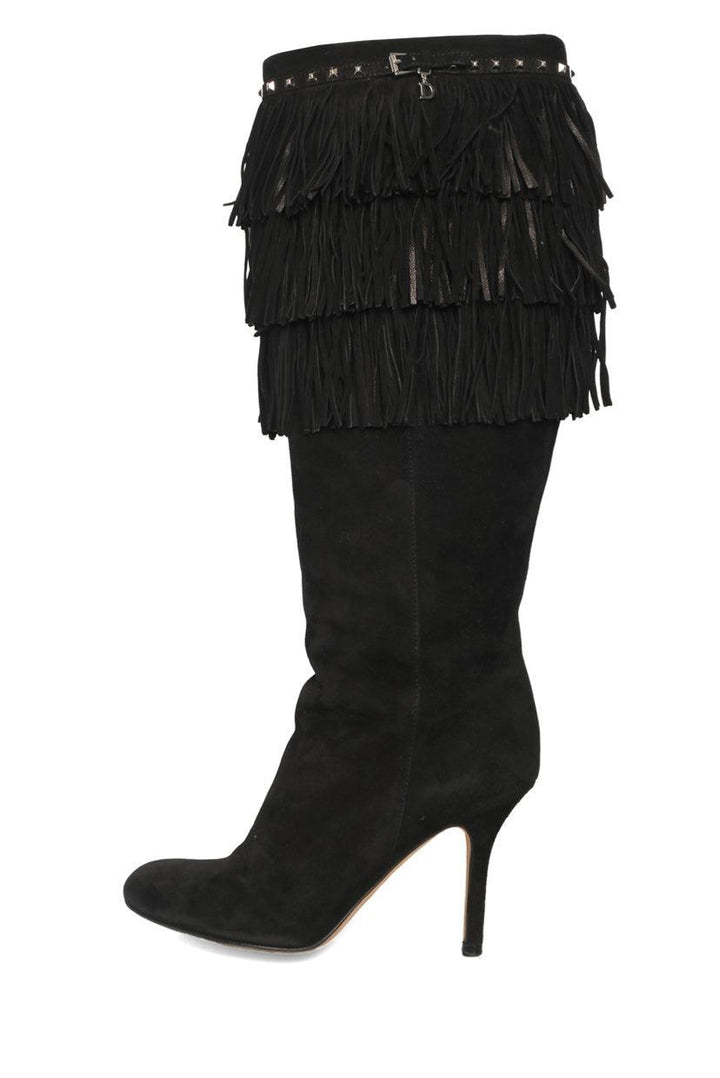 Christian Dior Size 36 Suede Fringe Knee High Boots