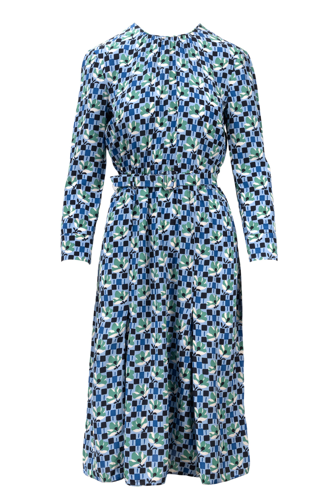 Prada Size 42 2016 Midi Floral Pattern Silk Dress