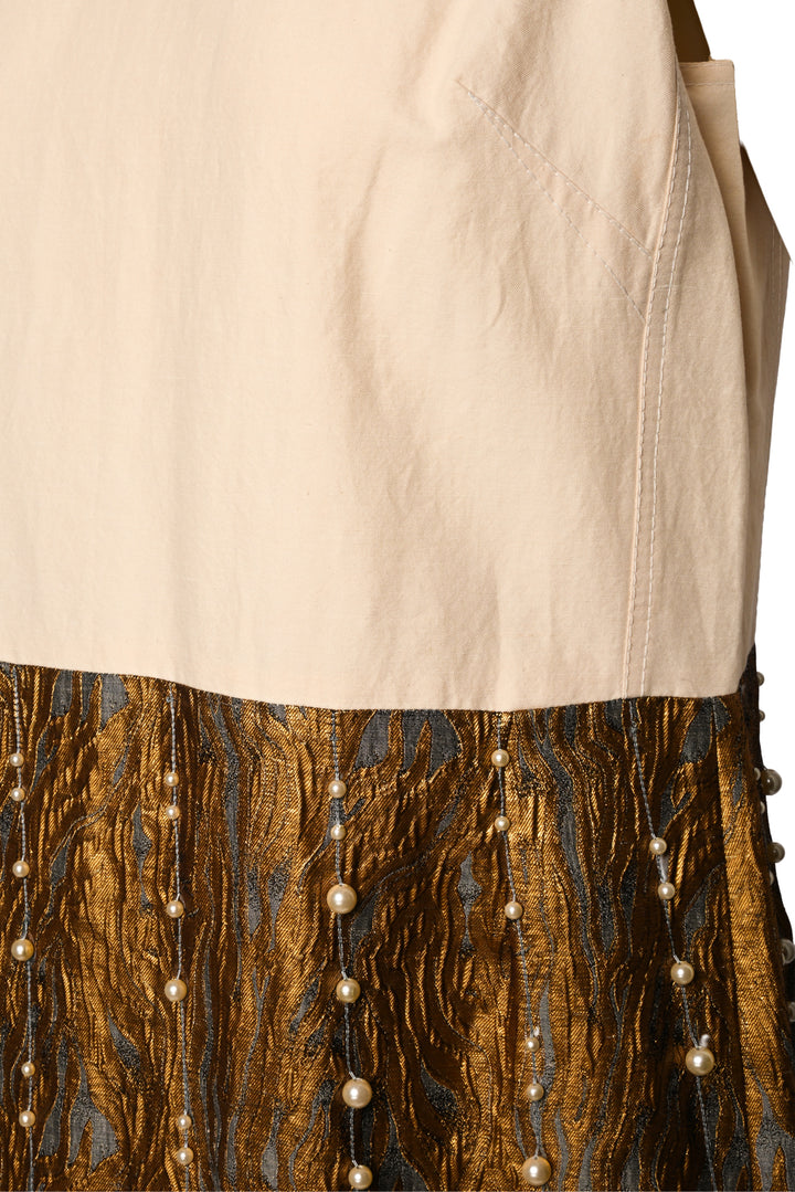 Dries Van Noten Size 42 Metallic Colorblock Midi Dress