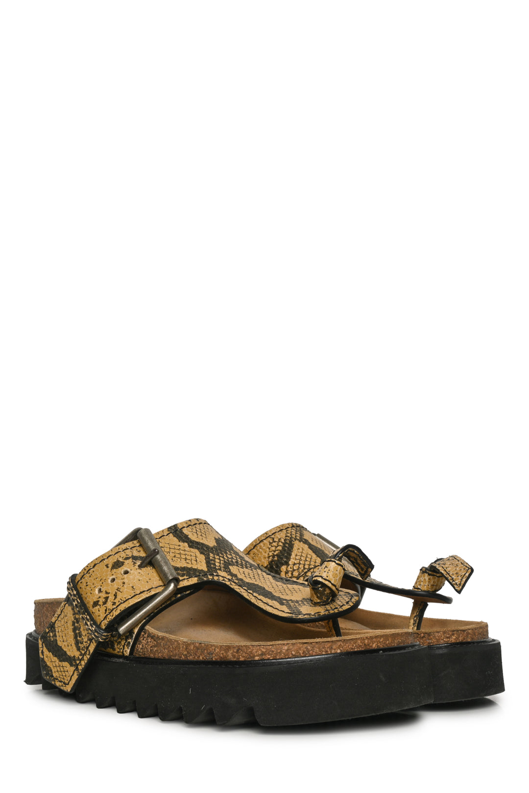 Acne Studios Size 37 Beline Python-Effect Leather Thong Sandals