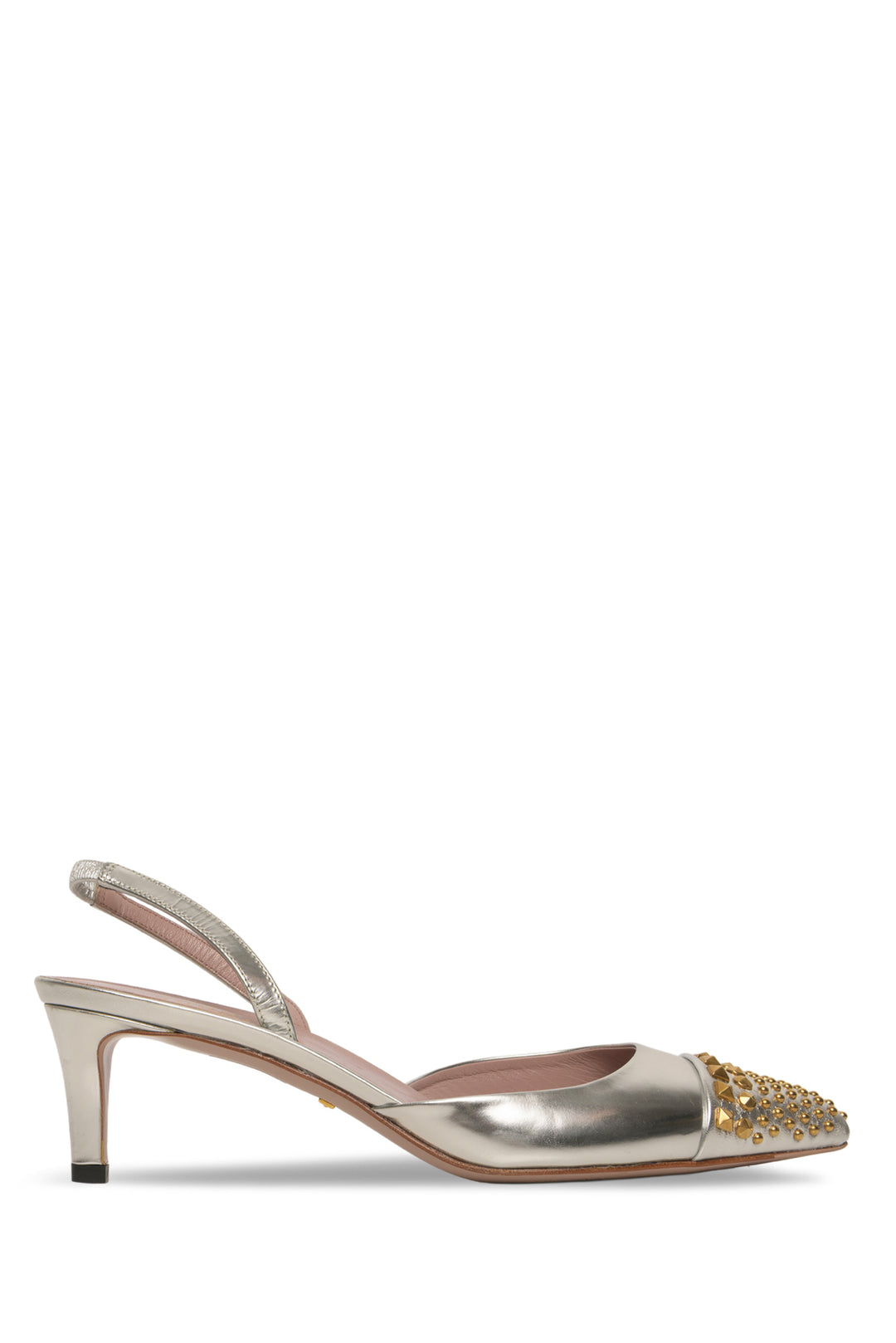 Gucci Size 37.5 Patent Leather Coline Studded Slingback Pumps