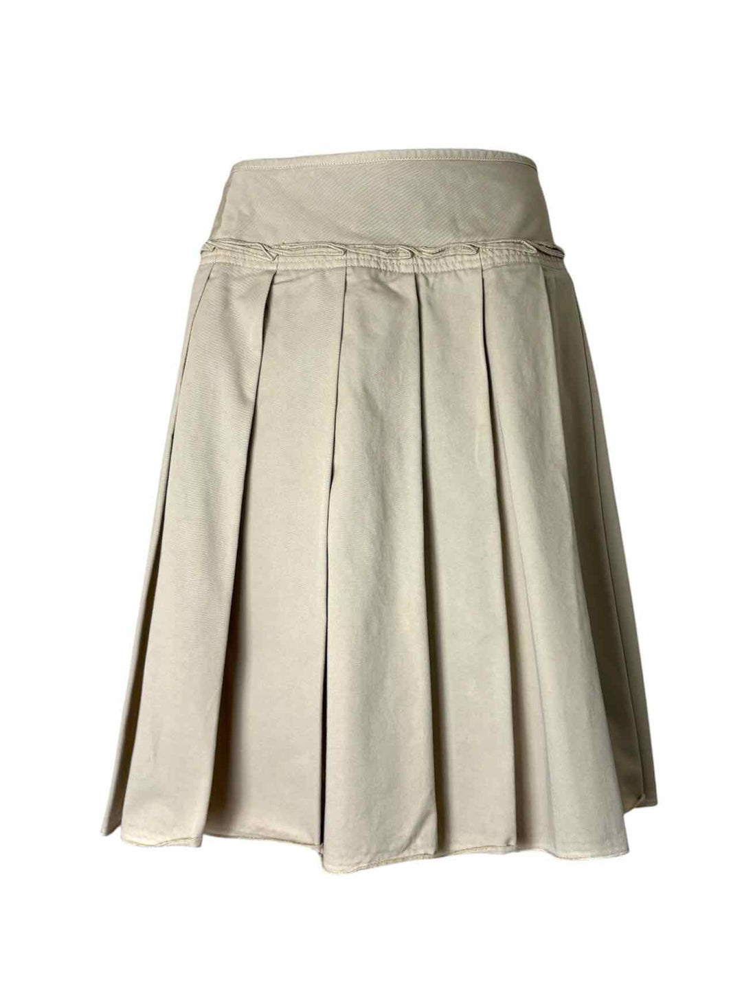 Prada Size 42 Pleated Cotton Skirt