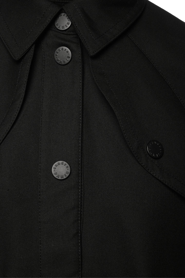 Sandro Size 6 Pleated Trench Coat