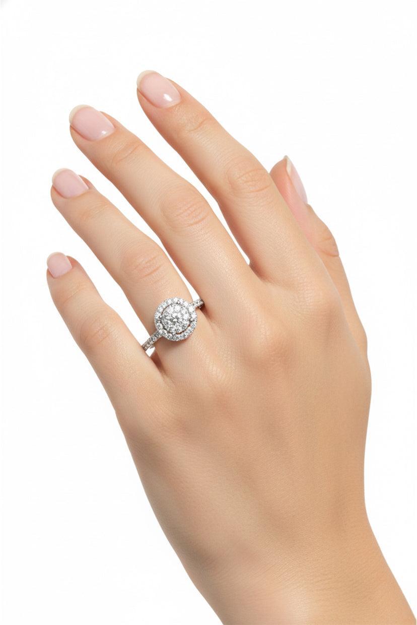 Effy Size 7 14k White Gold Diamond Engagement Ring