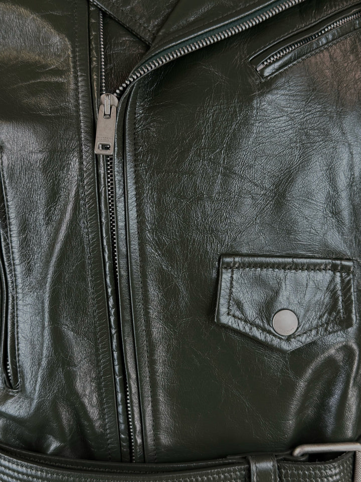 Givenchy Size 38 Cropped Calfskin Leather Jacket