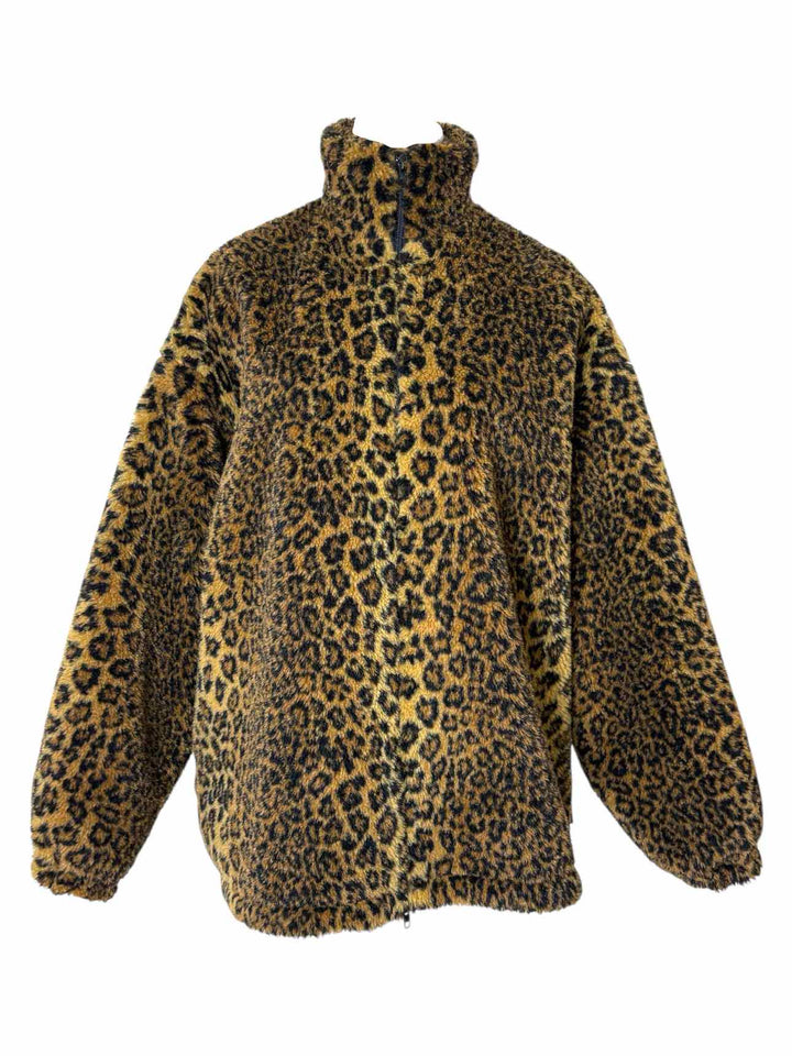 Balenciaga Unisex Leopard Print Fleece Size 34 Jacket