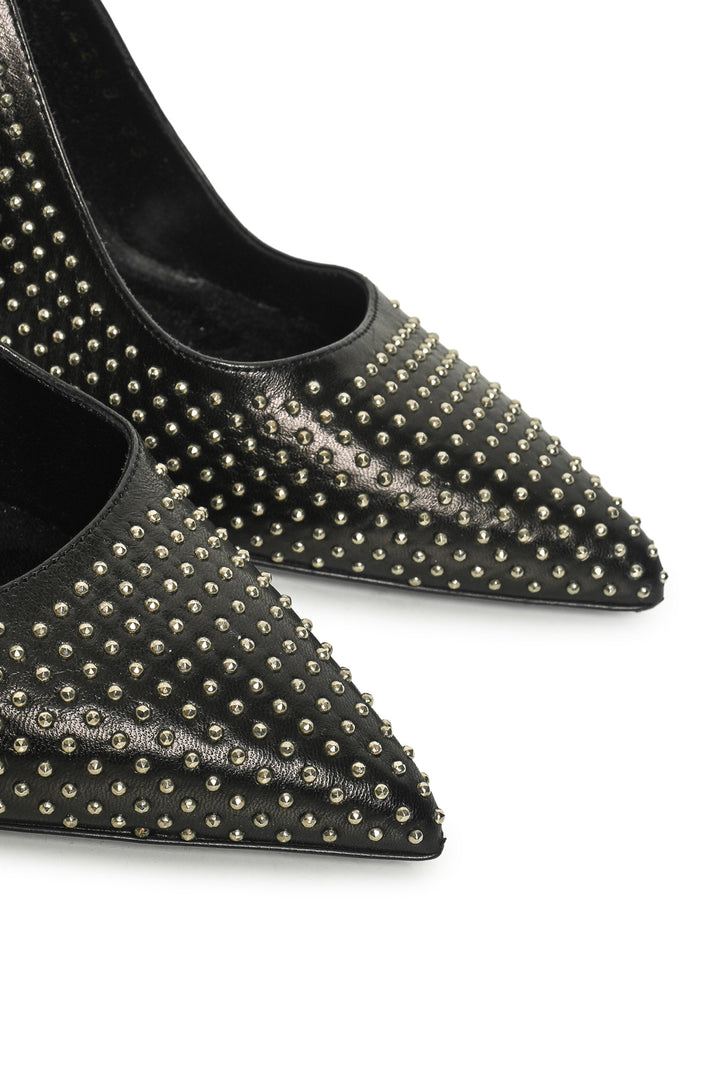 Saint Laurent Size 36 Leather Studded Slingback Pumps