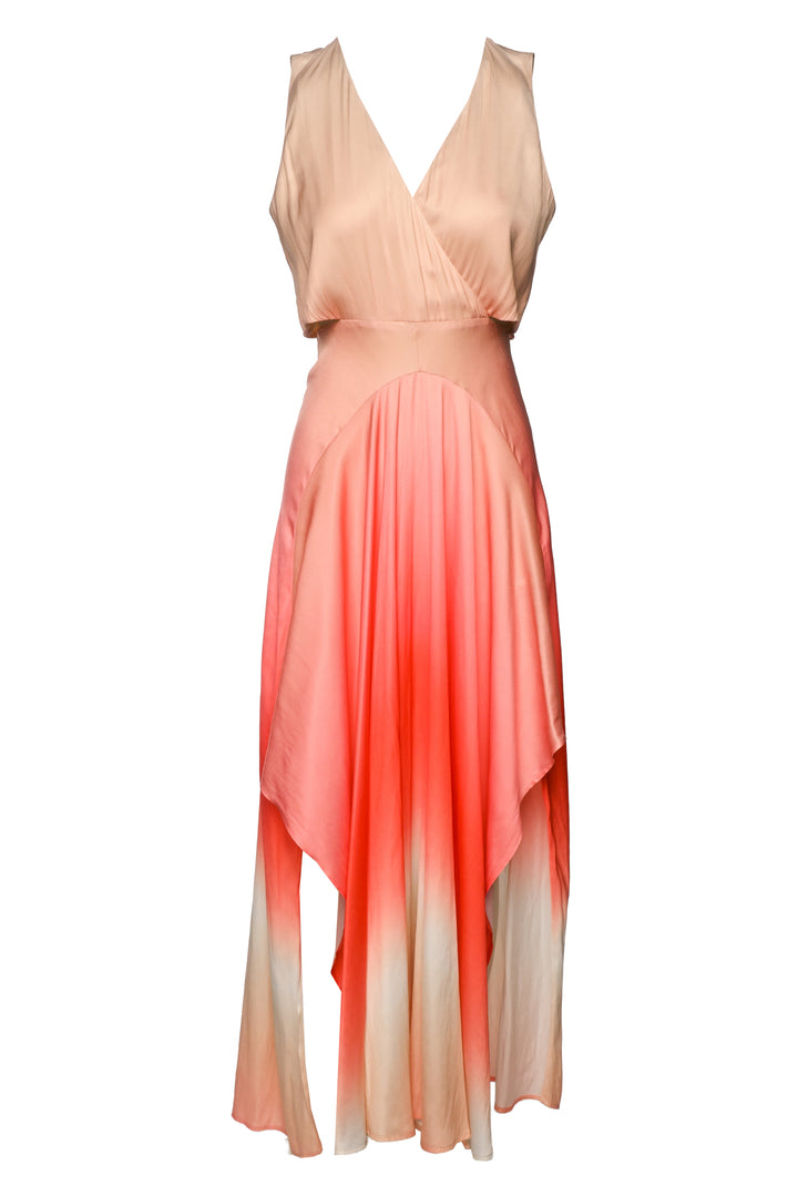 maje Size 1 Resia Cutout Degrade Pleated Maxi Dress
