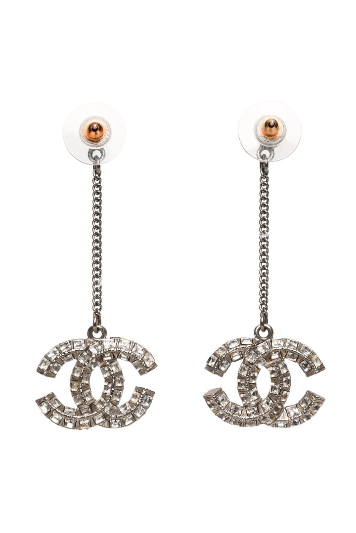 Chanel CC Crystal Drop Earrings