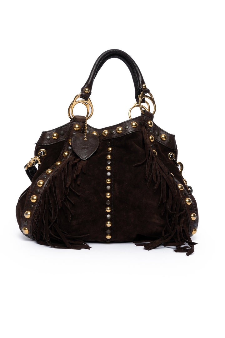 Gucci Studded Fringe Babouska Hobo