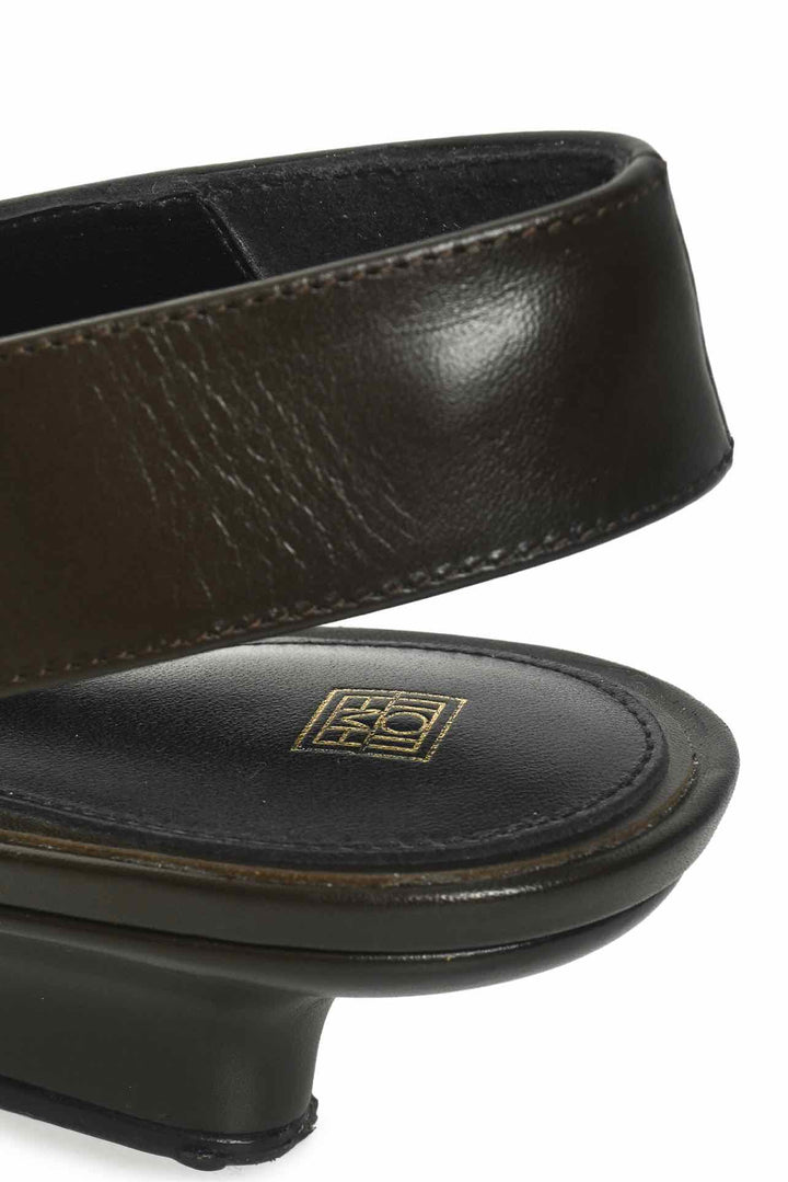 Toteme Size 37 Wedge-Heel Leather Slingbacks