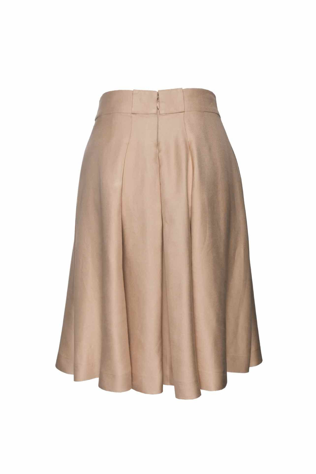 Chanel Size 8 2001 Silk Pleated Knee Length Skirt