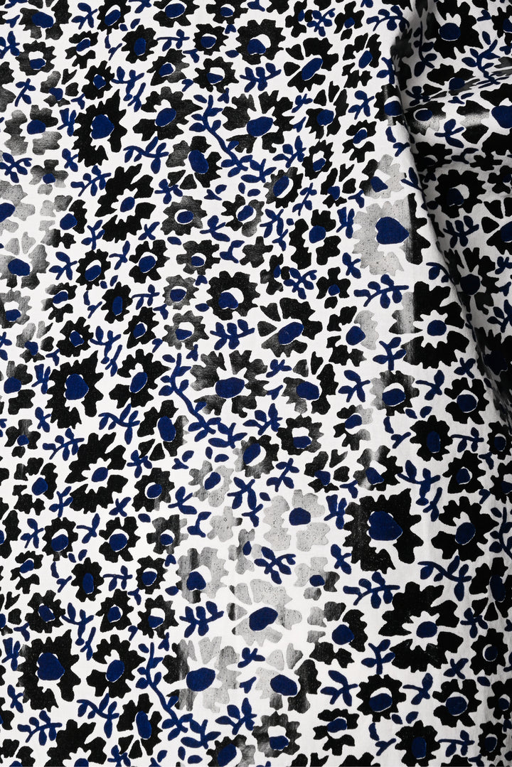 Jil Sander Size XS Coated Cotton Floral Mock Neck Tops