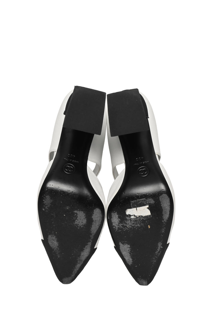 Chanel Size 40 Interlocking CC Logo Patent D'Orsay Pumps