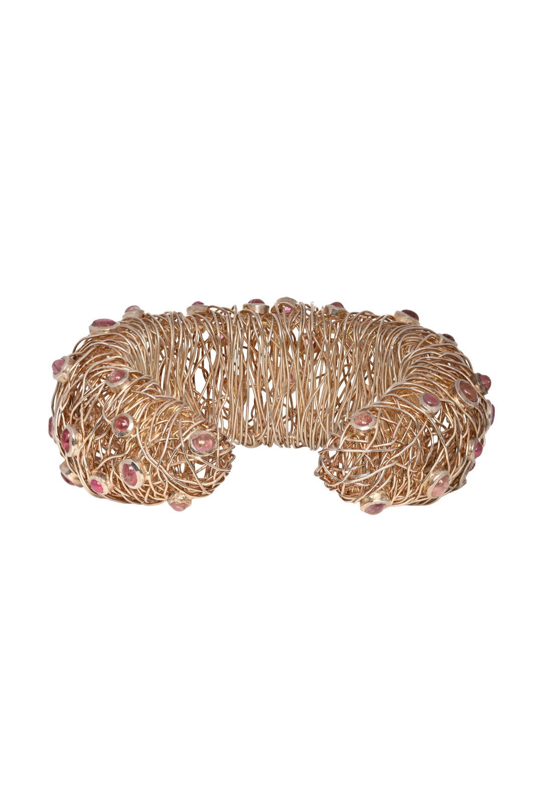 Sterling Silver & Pink Sapphire Bangle Bracelet
