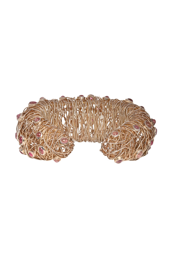 Sterling Silver & Pink Sapphire Bangle Bracelet