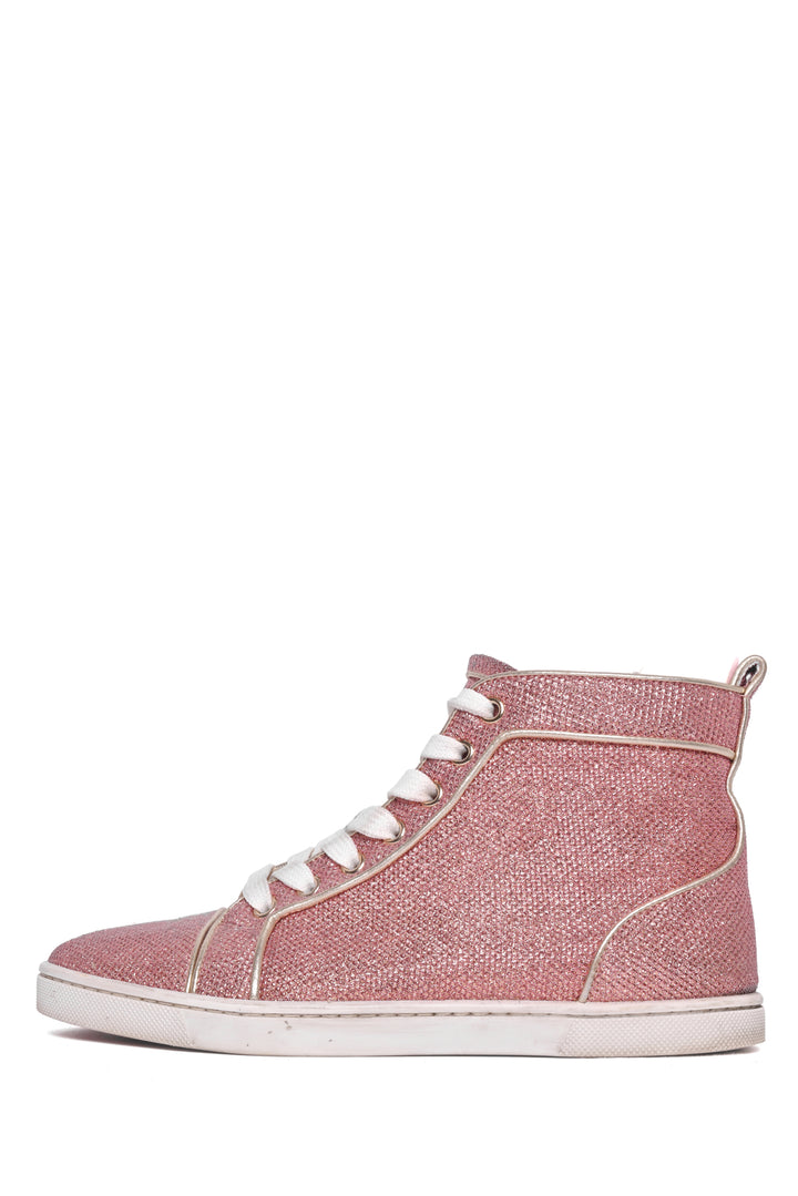 Christian Louboutin Size 36.5 Glitter High Top Sneaker