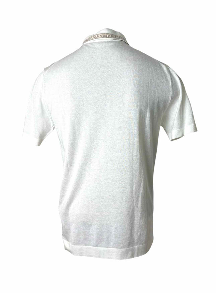 Versace Size 48 Men's Cotton Knit Polo Sweater