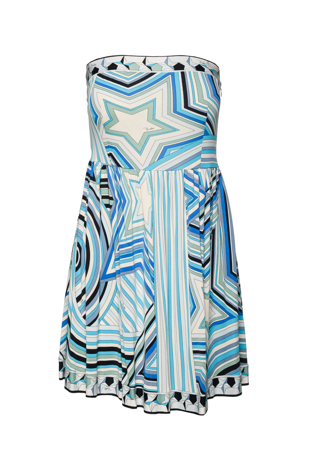 Emilio Pucci Size 6 Star & Striped Strapless Mini Dress