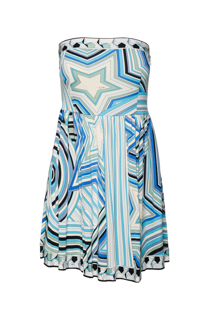 Emilio Pucci Size 6 Star & Striped Strapless Mini Dress