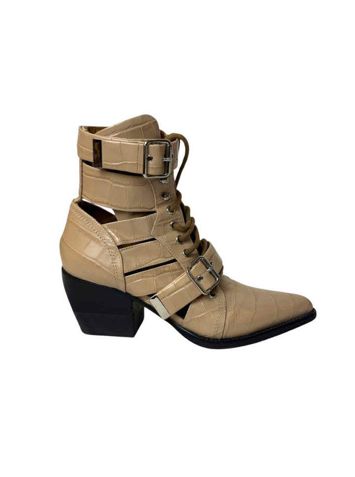 Chloe Size 38.5 Rylee Leather Lace Up Boots