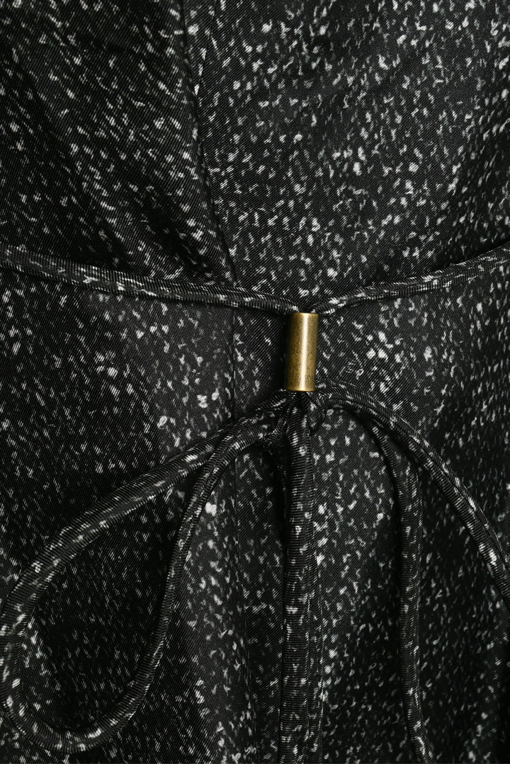 Maxmara Size 0 Long Sleeve Patterned Silk Mini Dress