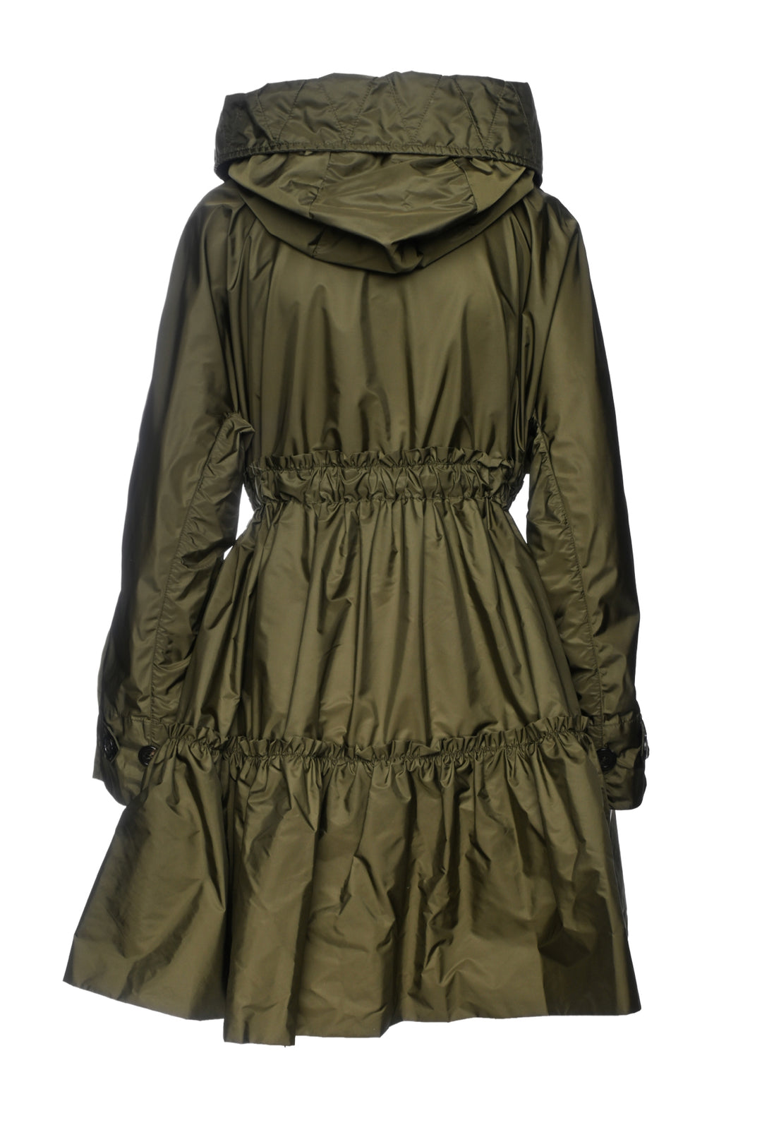 Moncler Size 2 Turquoise Giubotto Ruffle Coat