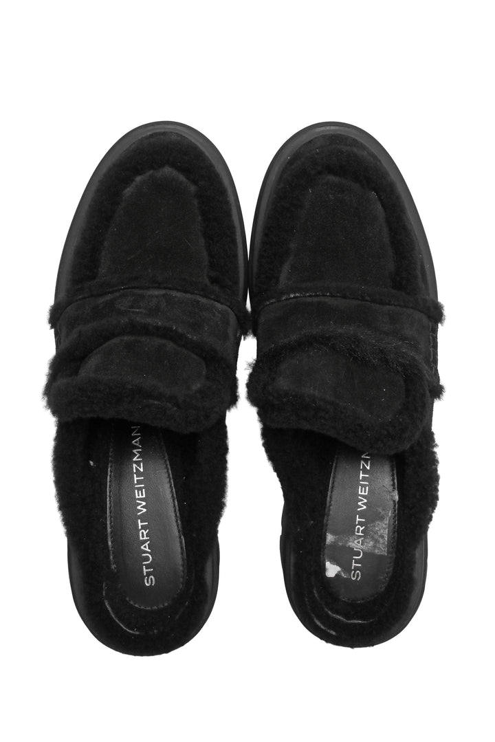 Stuart Weitzman Size 38.5 Soho Chill Shearling Lined Mules