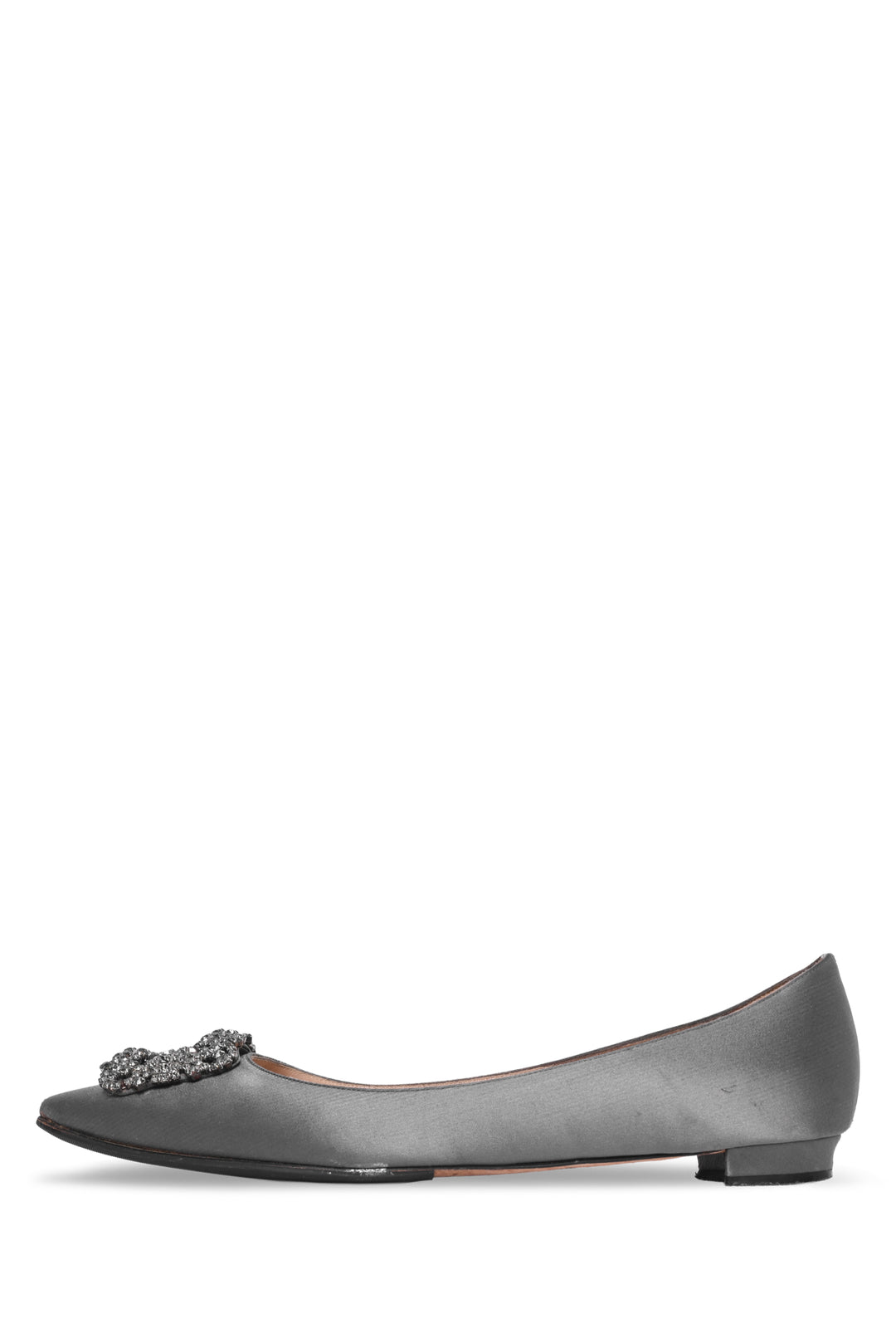 Manolo Blahnik Size 43 Satin Jewel Buckle Hangisi Flats