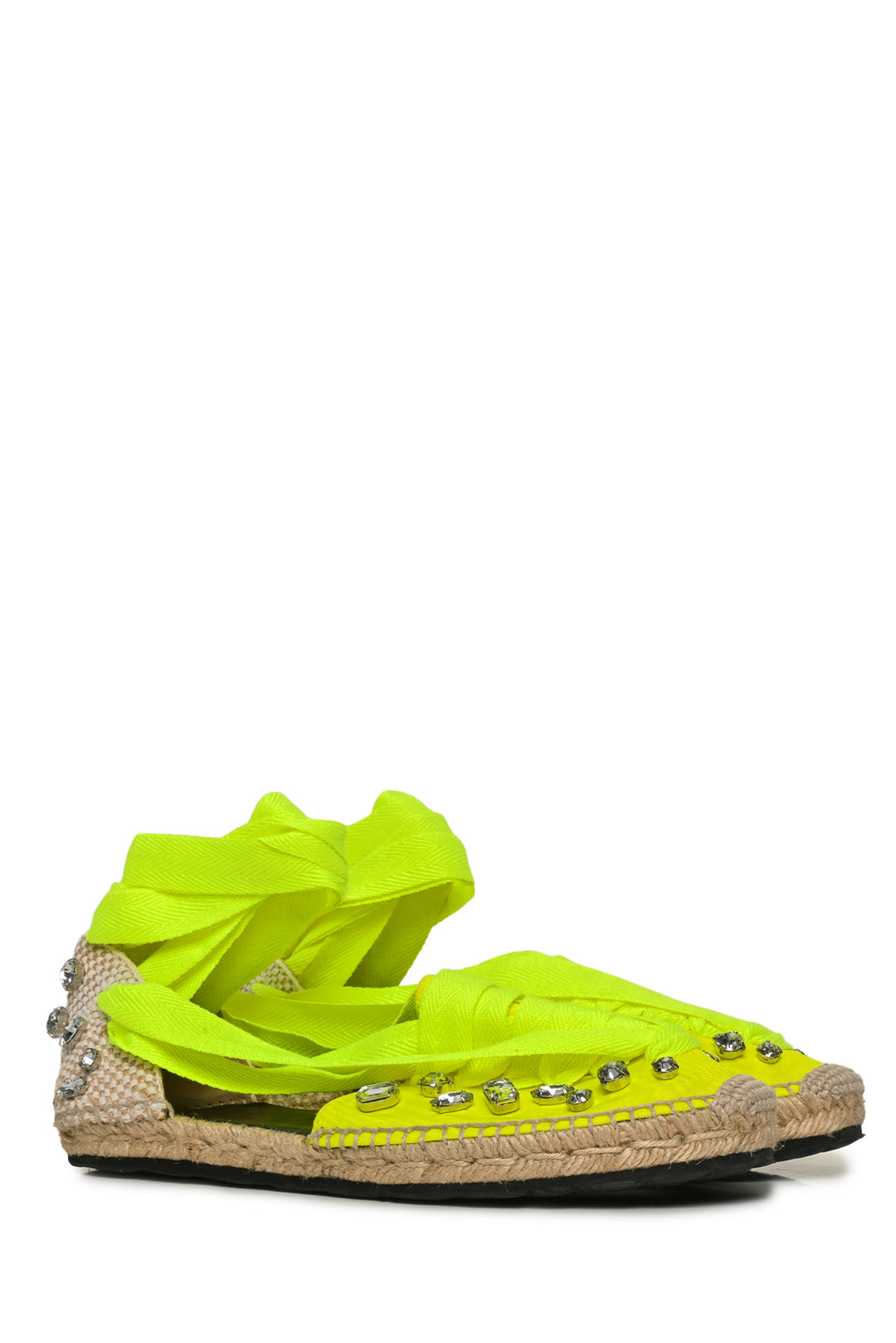 Loewe x Paula's Ibiza Size 41 Lace Up Crystal Espadrilles