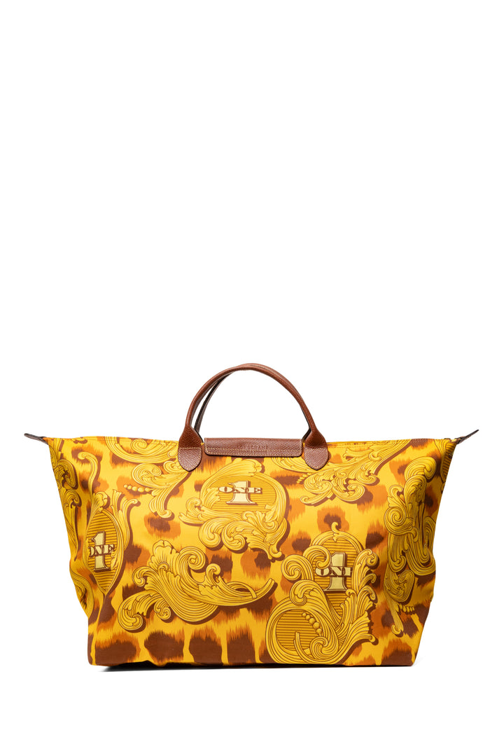 Longchamp x Jeremy Scott S/S 2012 Le Pliage Leopard Flourish Travel Bag Tote