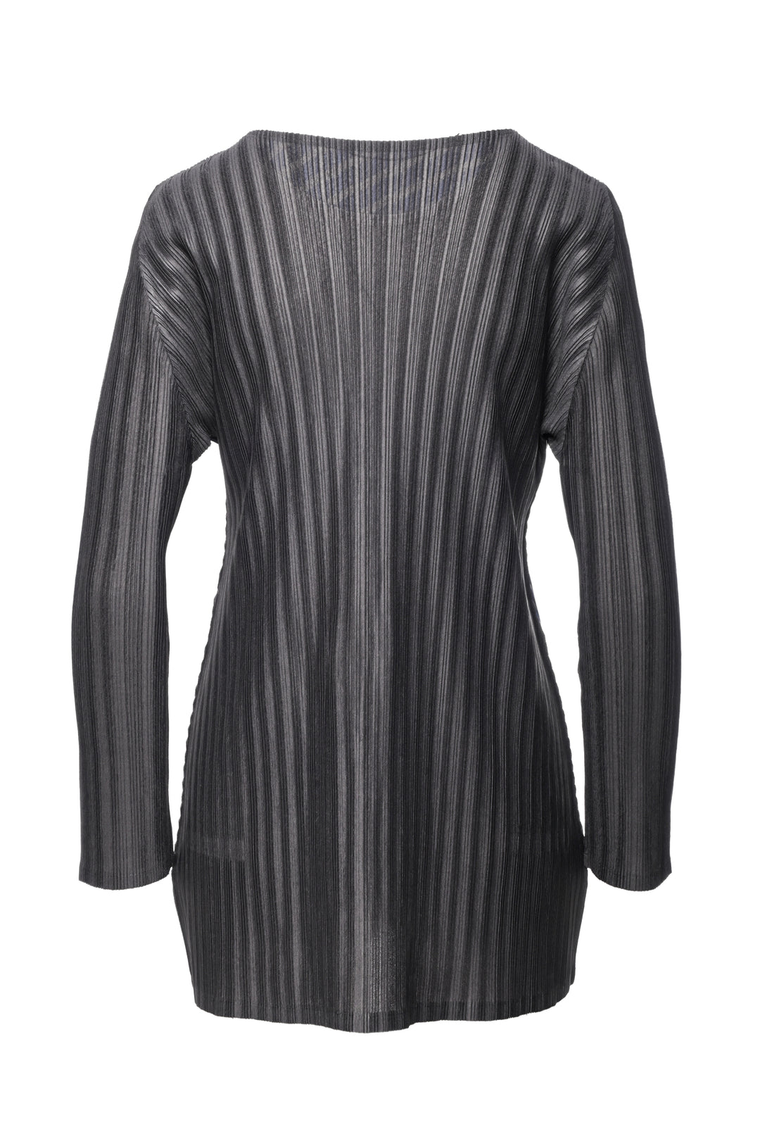 Pleats Please Size 5 Striped Pleated Long Sleeve Tops