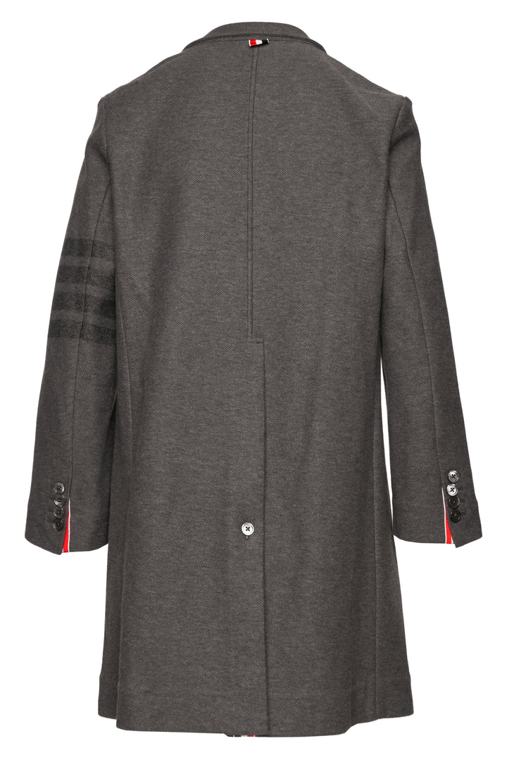 Thom Browne Size 1 4 Bar Heather Cotton Knit Coat