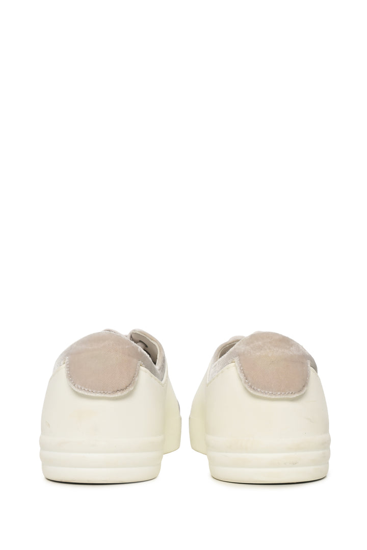 Chanel Size 37.5 CC Logo Velvet & Rubber Low Top Sneaker