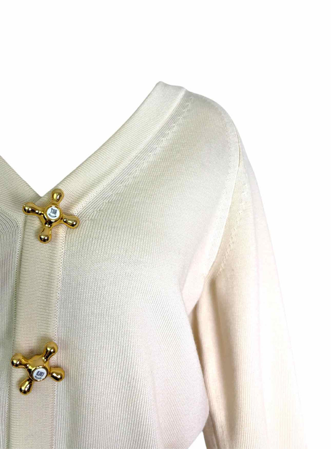 Moschino Size 10 Faucet Button Wool Cardigan