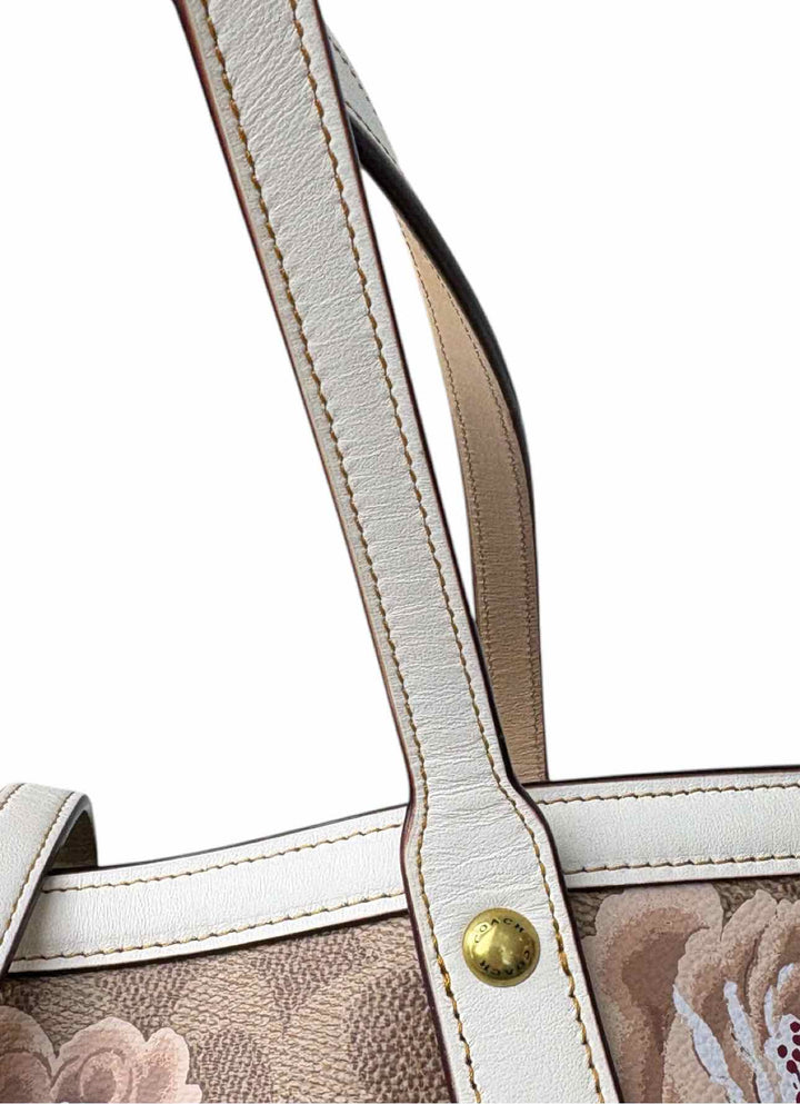 Coach Signature Rose Print Coated CanvasTote