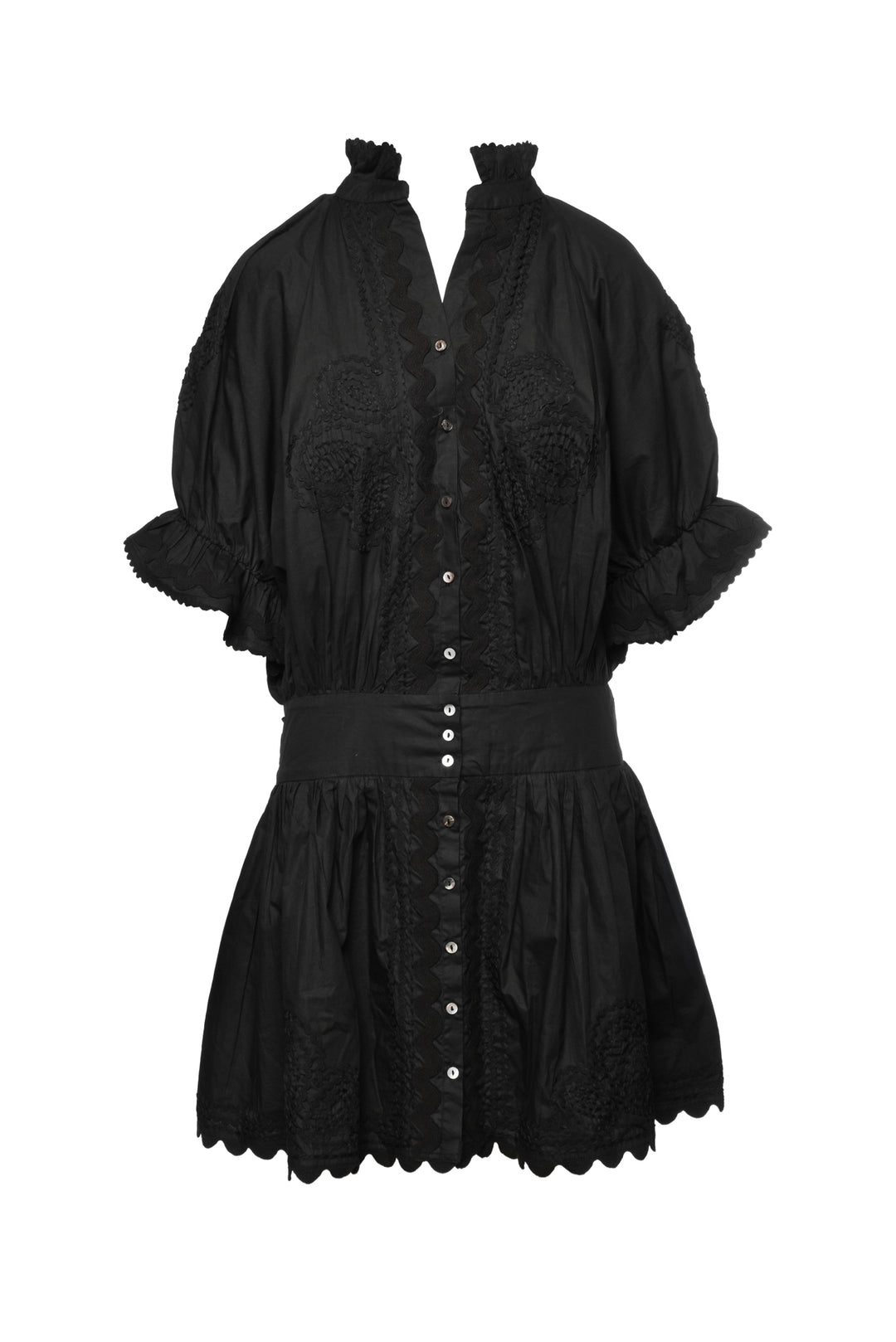 Juliet Dunn Size 3 Embroidered Blouson Dress
