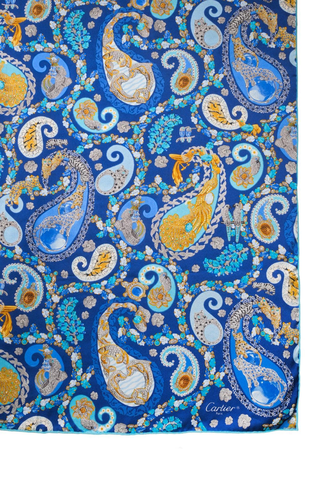 Cartier Jewel Paisley Print Silk Scarf