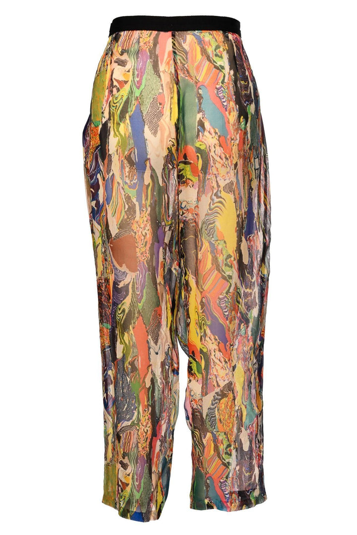 Dries Van Noten Size 42 Multi-colour Sheer Silk Pants