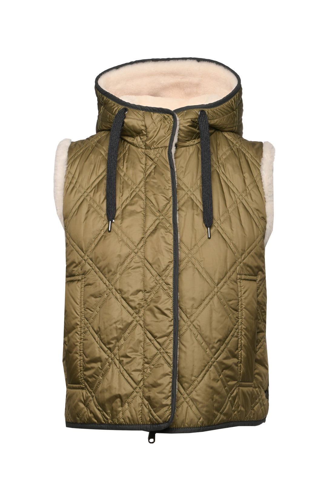 Brunello Cucinelli Size 40 Reversible Shearling Quilted Hooded Vest