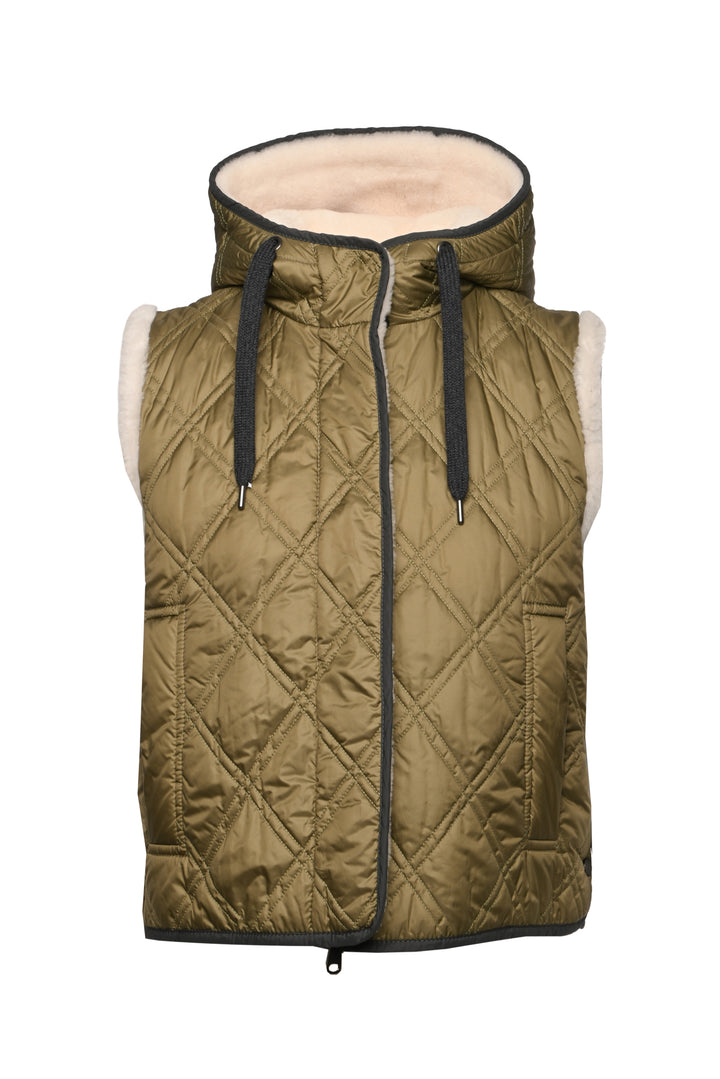 Brunello Cucinelli Size 40 Reversible Shearling Quilted Hooded Vest
