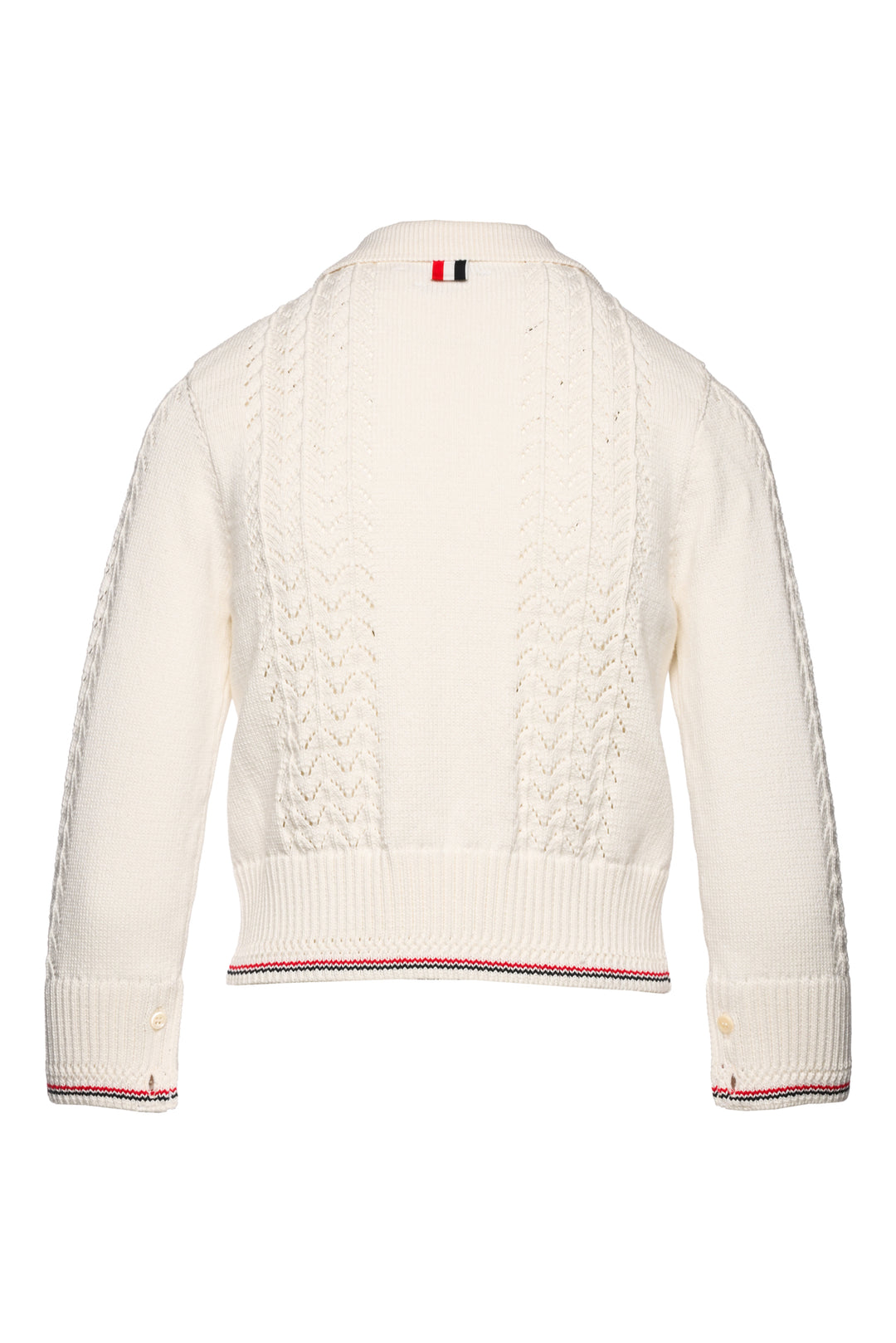 Thom Browne Size 2 Collared Cotton Knit Cardigan