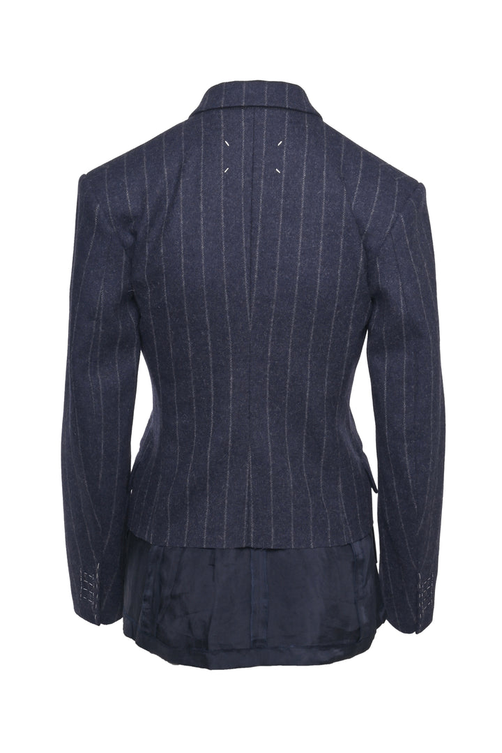 Maison Martin Margiela Size 36 Spliced Pinstripe Double Breasted Blazer