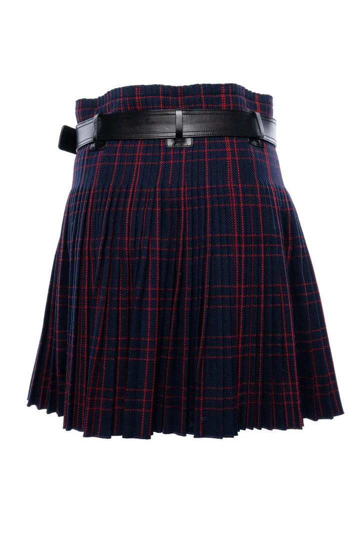 Christian Dior Size 36 Pleated Virgin Wool Plaid Skirt