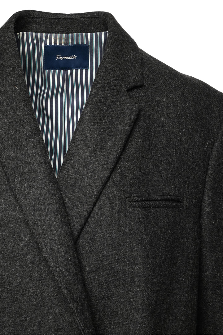 Faconnable Size S/M Wool-Blend Knit Back Panel Coat