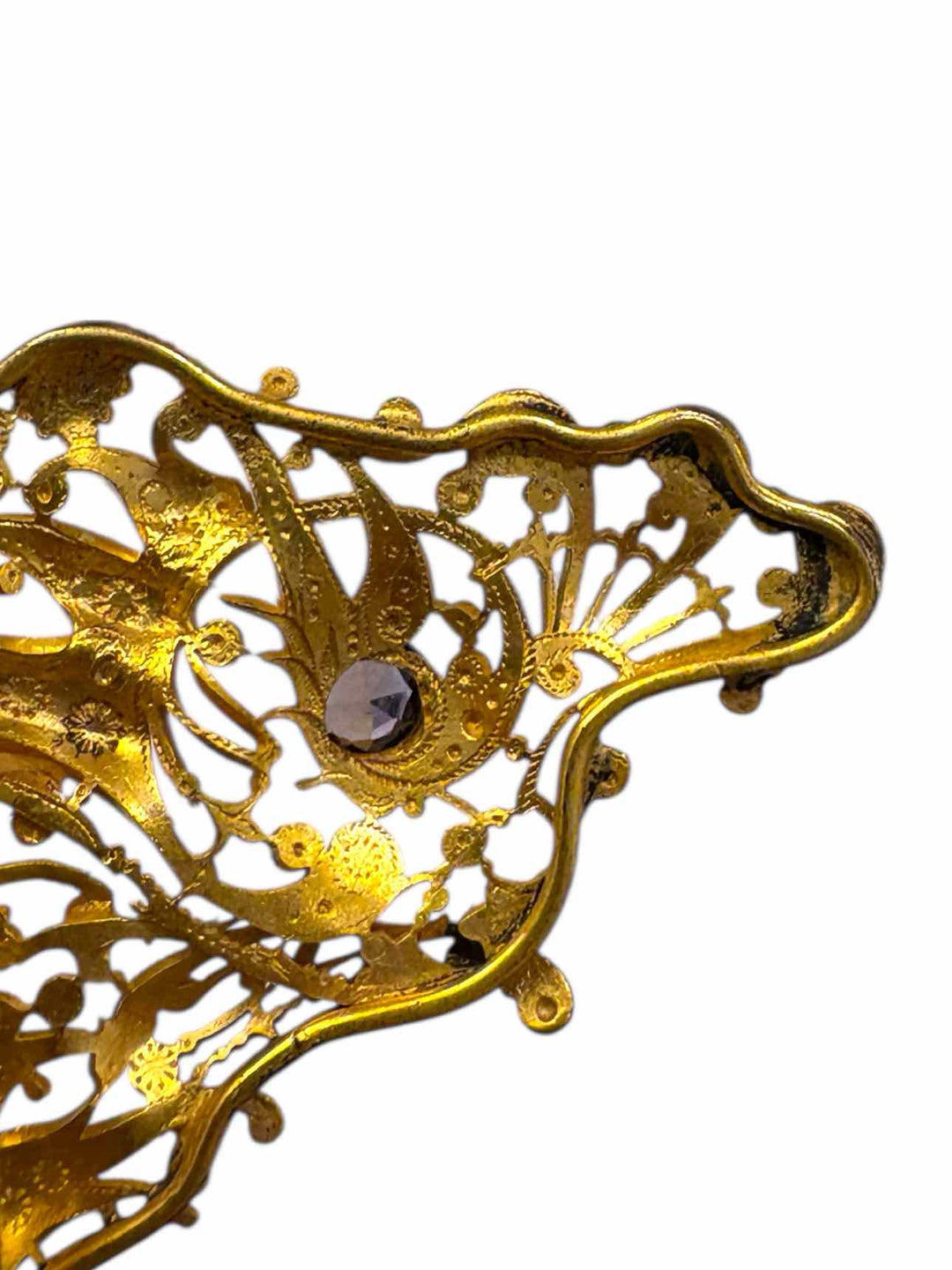 Vintage Gold Plated Hair Comb Misc