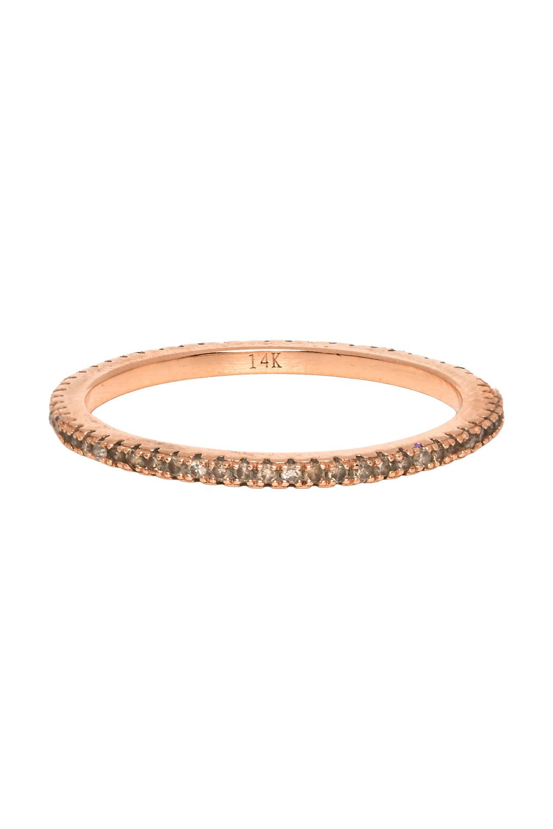 14K Rose Gold Natural Diamond Size 8 Ring