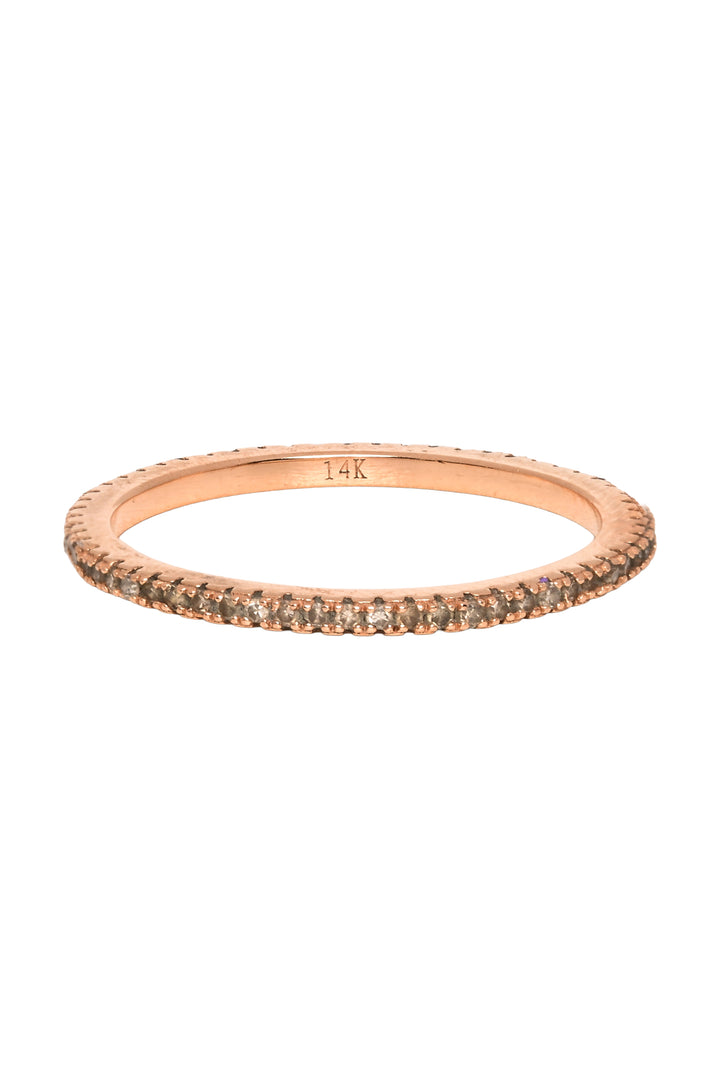 14K Rose Gold Natural Diamond Size 8 Ring