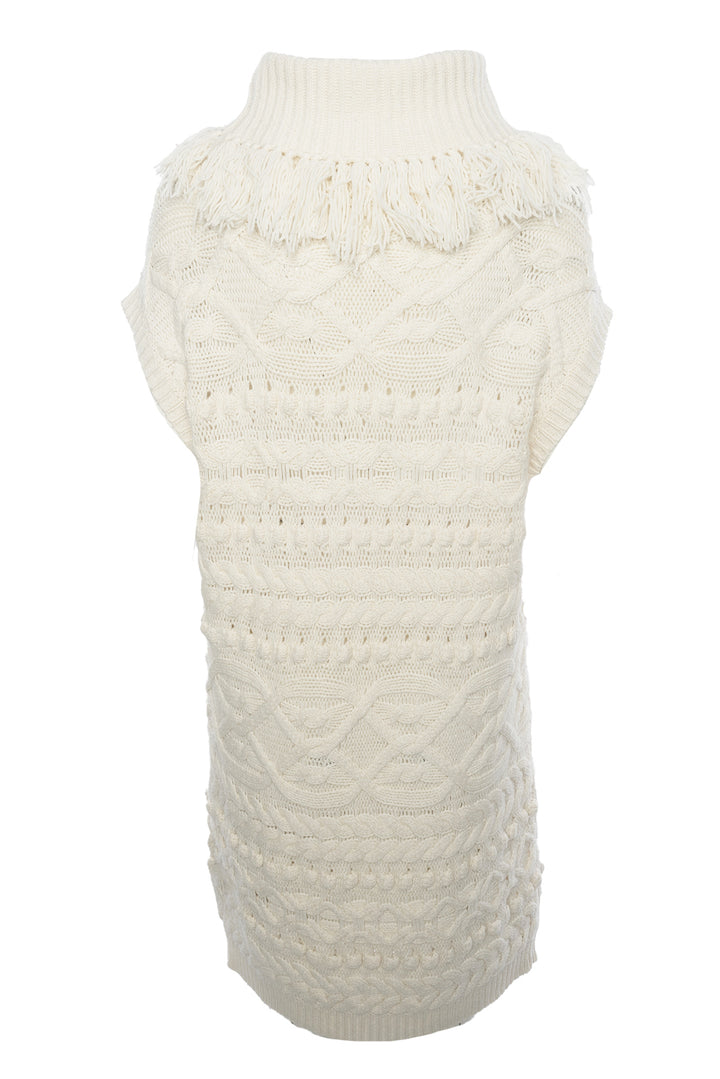 Rhie Size M Cable Knit Fringe Sweater Dress